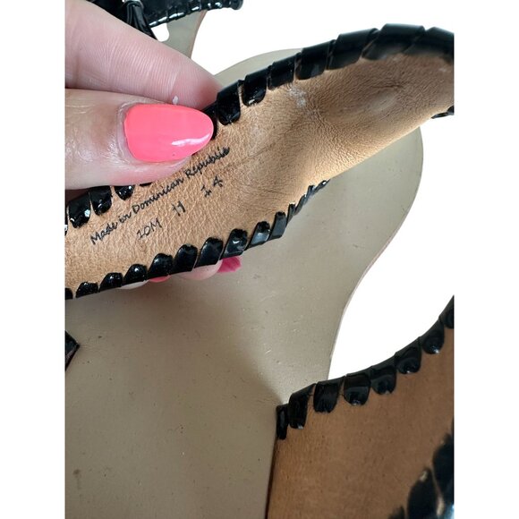JACK ROGERS Black Leather Twist Sandals Size 10 - Picture 4 of 5